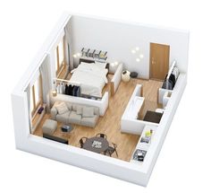 the floor plan of a two bedroom apartment with an attached kitchen and living room area