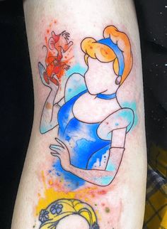 Cinderella Tattoo Ideas, Cinderella Tattoo, Cinderella Book, Belle Tattoo, Small Watercolor, Inspired Tattoos