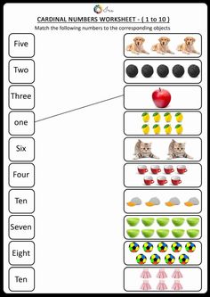 a worksheet with numbers and pictures to help kids learn how to use them