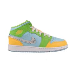 (eBay) Find many great new & used options and get the best deals for Air Jordan 1 Mid SE (GS) Big Kids' Shoes Glacier Ice-Citron-Green DX4368-400 at the best online prices at eBay! Free shipping for many products! Green Custom Sneakers With Boost Midsole And Round Toe, Green Custom Sneakers With Boost Midsole, Green Jordan Shoes With Rubber Sole For Sports, Green Jordan Shoes With Round Toe, Green Jordan Shoes With Cushioned Footbed For Streetwear, Casual Green Custom Sneakers With Boost Midsole, Green Mid-top Custom Sneakers For Sports, Green Leather Sneakers With Round Toe, Casual Green High-top Basketball Shoes