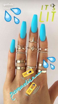 Easy Summer Nail Art, Nail Designs Summer Beach, Nails And Rings, Trends Nails, Summer Nail Art, Diy Acrylic Nails, Nails Trends, Acrylic Coffin, Nails Halloween