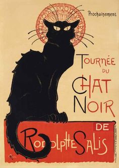 Tournée du Chat Noir French Vintage Art Print-Skudaboo Noir Poster, Art Parisien, Ernst Ludwig Kirchner, Gold Poster, French Poster, Life Poster, Cats Artists, A Black Cat, Alphonse Mucha