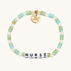 Nurses make the world go ‘round! Thank a nurse for the incredible care they give... Nurse Beaded Bracelet, Nurse Bracelet Diy, Nursing Bracelet, Basket 2023, Nurse Bracelet, Bracelet Business, Little Words Project, Letter Bead Bracelets, Health Bracelet