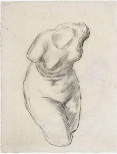 a black and white drawing of a woman's head with her hands behind her back