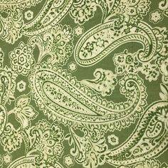 a green and white paisley print fabric