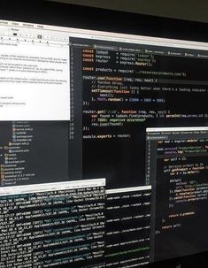 the computer screen is displaying several different types of programming code on it's display