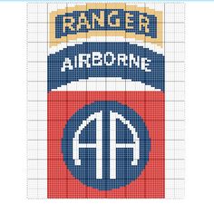 a cross stitch pattern with the words ranger and airborne on it