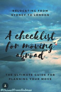 an airplane flying above the clouds with text that reads,'a checklist for moving ahead