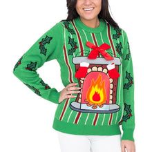 Women's LED Fireplace Ugly Christmas Sweater Diy Ugly Xmas Sweater, Green Christmas Sweater, Led Fireplace, Christmas Presents For Boys, Unique Ugly Christmas Sweater, Family Christmas Dinner, Christmas History, Ugly Sweater Contest, Presents For Boys