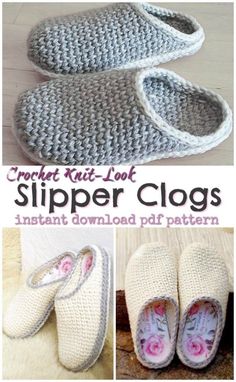 crochet slipper clogs is an easy to make pattern for slippers