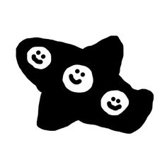 two black and white smiley faces in the shape of an animal's head with eyes