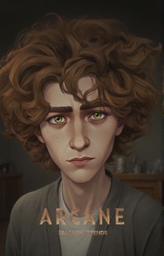 an image of a man with curly hair and green eyes