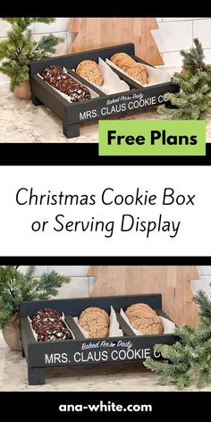 christmas cookie box or serving display with free plans