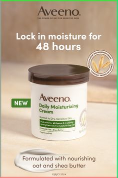 Your new must-have skincare essential. Soothe sensitive, dry skin with new Aveeno® Daily Moisturizing Cream. Hydrates and softens for healthier-looking skin, plus it's non-comedogenic and fragrance, paraben, and dye-free. Tighten Facial Skin, Turmeric Mask, Homemade Scrub, Summer Skin, Moisturizer For Dry Skin, Daily Moisturizer, Healthy Alternatives, Skin Care Essentials, Moisturizer Cream