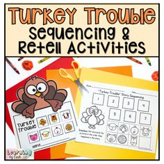 turkey trouble sequence and retell activities for kids to practice the number recognition skills on thanksgiving