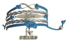 PRICES MAY VARY. SWIM JEWELRY- Swim Bracelet - Swimming Jewelry - Perfect Gift for Swimmers- Swimming Jewelry SWIM BRACELET -Infinity Swim Bracelet Blue & Silver Color/Adjustable Clasp with Silver Tone Metal Charms ADJUSTABLE- Swimmer Bracelets Adjust to fit most wrists. New adjustable clasp makes the bracelet fully adjustable to fit a 5 inch to 8 inch wrist and easy to get on and off. *will fit most wrists. SWIM GIFT -Perfect Gift For Swimmers, Swim Teams, Swim Coaches and Swim Moms DESIGNED & Swim Coach Gifts, Swim Jewelry, Swim Mom, Swim Coach, Girls Swim, Gifts For Swimmers, Swim Gifts, Inspirational Bracelets, Metal Charms