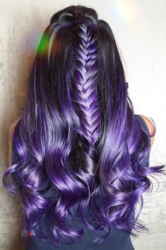 Purple Hair Color, Hair Color Idea, Airbrush App, Purple Highlights, Shade Of Purple, Hair Color Purple, Make Up Nails, Colorful Hair, Dark Shades