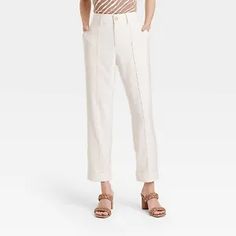 Women's High-Rise Slim Fit Effortless Pintuck Ankle Pants - A New Day | BUY IT NOW ONLY ON EBAY! | #Womens #HighRise #Slim #Fit #Effortless #Pintuck #Ankle #Pants # #A #New #Day Slack Pants Women, Ankle Dress Pants, Cute Pants, High Rise Pants, Ankle Length Pants, Day Cream, Slim Fit Pants, Slim Pants, Stretch Pants