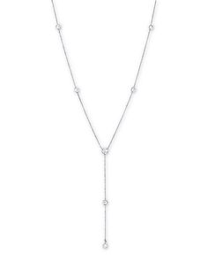 Bloomingdale's - Diamond Station Lariat Necklace in 14K White Gold, 0.75 ct. t.w. - 100% Exclusive Formal White Gold Lariat Diamond Necklace, White Gold Lariat Diamond Necklace For Formal Occasions, Silver Lariat Diamond Necklace With Adjustable Chain, Timeless White Gold Lariat Necklace For Formal Occasions, Timeless White Gold Lariat Necklace For Formal Events, Silver Diamond Lariat Necklace With Adjustable Chain, Formal Silver Diamond Lariat Necklace, White Gold Lariat Necklace With Diamond Cut, White Gold Diamond Cut Lariat Necklace