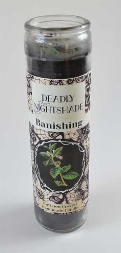 Deadly Nightshade aromatic jar candle Deadly Nightshade Jar, Nightshade Flower, Banishing Ritual, Deadly Nightshade, Rune Tattoo, Spell Books, Metaphysical Shop, Witchcraft Spell Books, Creation Crafts