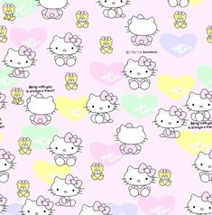 hello kitty wallpaper with hearts and flowers