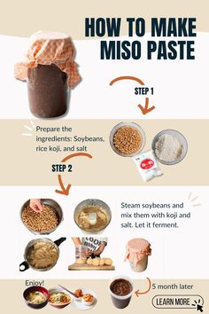 how to make miso paste info poster with instructions on how to make miso paste