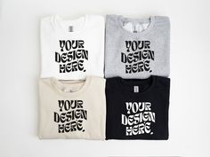 Save Image, Design Store, Mockup, Stationery Design, White And Black, Sweat Shirt, Colorful Shirts, Photoshop, Grey