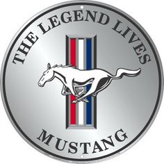 the legend lives mustang logo is shown