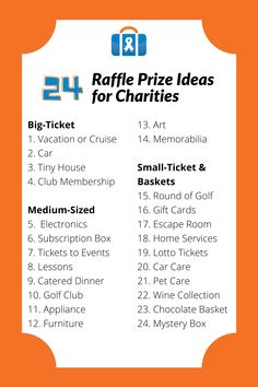 24 Raffle Prize Ideas for Charities Big Raffle Prize Ideas, Big Ticket Raffle Prize Ideas, Raffle Drawing Ideas, Raffle Prize Ideas, Crab Feed, Silent Auction Fundraiser, Golf Fundraiser, Raffle Ideas