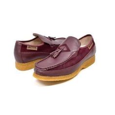 British Walkers Brooklyn 1 Men's Burgundy Leather And Suede Slip On Sophisticated Meets Traditional In The Tassel From British Walkers. Slip On This Leather And Suede Shoe With A Classic Old School Moc Toe And Tassel Details For A Pulled Together Look For Work Or Play! Leather And Suede Slip-On Design Tassel Detail Round Tapered Moc Toe With Leather Piping Crepe Sole Imported Boot Shoes, Walker Shoes, Leather Lace Up Boots, Military Boots, Only Shoes, Black Leather Boots, Walkers, Suede Shoes, Work Boots