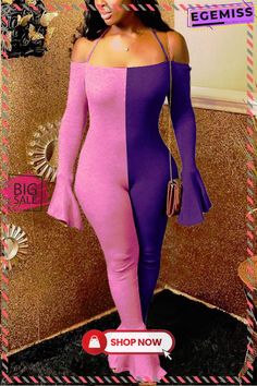 Pink Sexy Solid Patchwork Bateau Neck Skinny Jumpsuits Bateau Neck, Jumpsuits And Romper, Beautiful Clothes, Curvy Girl Fashion, Cadillac Escalade, Jumpsuit Fashion, Girls Fashion, Cadillac, Pretty In Pink