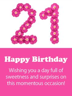 the number twenty birthday card has pink flowers on it