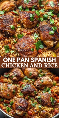 one pan spanish chicken and rice is the perfect meal