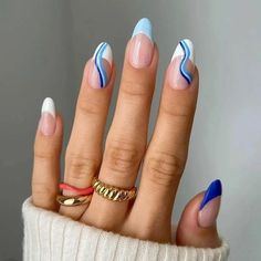 Occasion Nails, Wave Nails, Cute Simple Nails, Pedicure Manicure, Smink Inspiration, Fake Nails With Glue, Design Nails, Designs Nail