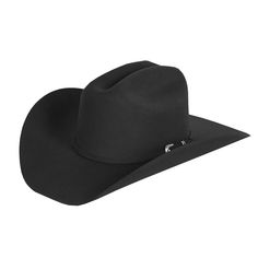 The Bullhide 4X Premium Wool Felt Kingsman Cowboy Hat is a fashionable basic from Bullhide that comes in Black, Chocolate, or Navy. This hat is constructed from 4X Wool Felt with a cattleman's crease on the crown to enhance your look. The decorative hatband features a silver buckle, tip, and keeper. The low-profile brim is 4" wide, and the crown is 4 3/8" high, perfect for the show ring or casual wear. Since we no longer custom crease, all hats come hand creased in a standard cattleman's crease Classic Top Hat With Flat Bill For Rodeo, Classic Flat Bill Hat For Rodeo, Classic Fedora With Flat Bill For Rodeo, Classic Flat Bill Fedora For Rodeo, Classic Flat Bill Hats For Country Events, Classic Fitted Hat With Flat Bill, Black Cowboy Hat, Cowboy Aesthetic, Black Chocolate