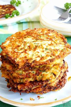 some food is stacked on top of each other and ready to be eaten in the kitchen