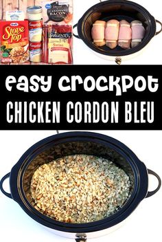 Chicken Cordon Bleu Recipe Easy Cordon Bleu, Crockpot Chicken Cordon Bleu, Beef Crockpot, Cordon Bleu Recipe, Chicken Cordon Bleu Recipe, Chicken Crockpot Recipes Healthy, Easy Crockpot Dinners, Easy Crockpot Chicken, Recipes Summer