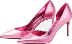 Pink Calf Leather Heels For Party, Formal Pink Calf Leather Heels, Christian Louboutin Iriza, Pink Pumps, Metallic Leather, Leather Pumps, Christian Louboutin, Great Deals, Pumps