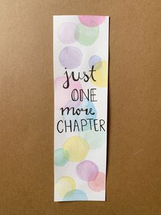 a piece of paper that says just one more charter