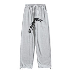 Product information:Fabric name: polyesterStyle: pencil pants / pencil pantsPants type: looseLength: trousersWaist type: high waistColor: gray. blackSize: S. M. L. XL. 2XLDesign:ï»?span data-mce-fragment="1">These joggers sit to a flattering elasticated waist. features letter print design and elasticated at cuffs.Size Information:Size: S. M. L. XL. 2XL Size（Unit：cmï¼?/th> Pants length Hips Waist S 91 96 56 M 92 100 60 L 93 104 64 XL 94 108 68 2XL 95 112 72 Black Straight Leg Sweatpants With Letter Print, Gray High-waisted Pants For Streetwear, Gray High Waist Pants For Streetwear, Casual High Waist Pants With Letter Print, Gray High Waist Streetwear Bottoms, Baggy High-waist Pants With Letter Print, Baggy High Waist Pants With Letter Print, Gray Trendy Ankle-length Pants, Trendy Gray Ankle-length Pants