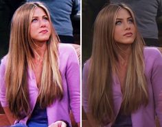 an image of a woman with long hair on the left and in the right side