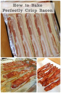 bacon is being cooked in the oven and ready to be baked on the stove top