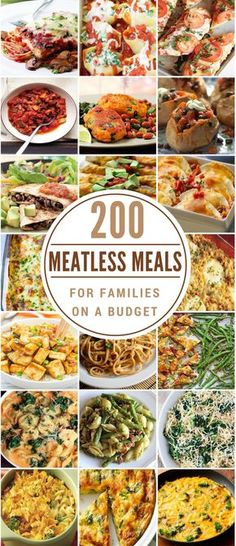 the cover of 200 meatless meals for families on a budget