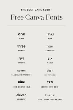 the best sans serif font family for free canva font styles, from top to bottom