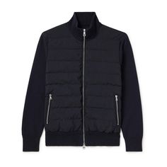 DESIGNED BY MR PORTER. If you're fazed by the wind and rain, you're wearing the wrong jacket. Perfect for the between seasons, Mr P.'s style has a knitted cotton construction and down-padded shell torso to keep the core well insulated. Mr P, Wind And Rain, Jacket For Men, Cotton Pads, Mr Porter, The Wind, Down Jacket, Porter, Mens Jackets