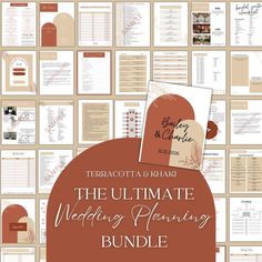 the ultimate wedding planning bundle for brides and grooms, includes all kinds of printable