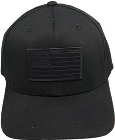 USA American Flag Patch Flex Fit Hat Black Black Patriotic Adjustable Baseball Cap, Patriotic Black Snapback Trucker Hat, Black Military Snapback Hat With Curved Bill, Black Flag Patch, Black Six-panel Snapback Hat With Logo Patch, American Flag Patch, Flex Fit Hats, Flag Patches, Fitted Hats