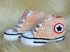 Powder pink baby sneakers  Are you looking for an unique and lovely baby shower gift or for trendy and nice shoes for your child? These handmade crocheted pink baby sneakers will keep the baby's feet warm and comfortable and also look fantastic! The slippers are crocheted from yarn with a light color gradient, which gives the shoes a beautiful vintage touch. The sneakers are ready to ship. ★ Material  The sneakers are made of the dutch yarn Scheepjes Softfun of 60% cotton and 40% acrylic. This h Cute Pink Booties With Rubber Sole, Cute Pink Booties As Gift, Cute Pink Booties For Gift, Cute Handmade Pink Booties, Cute Pink Handmade Booties, Cute High-top Booties With Soft Sole, Pink Crochet Round Toe Booties, Pink Crochet Booties With Round Toe, Casual White Handmade Booties