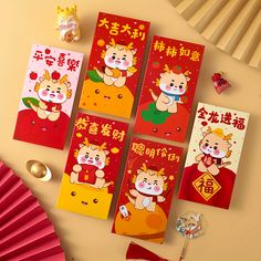 there are many cards with chinese characters on them