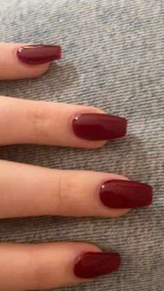 Crimson Acrylic Nails, Coffin Wine Red Nails, Burgundy Nails Coffin Short, Bfs Initials On Nails, Deep Red Coffin Nails, Cherry Red Nails Coffin, Cherry Red Coffin Nails, Red Basic Nails, Coffin Dark Red Nails